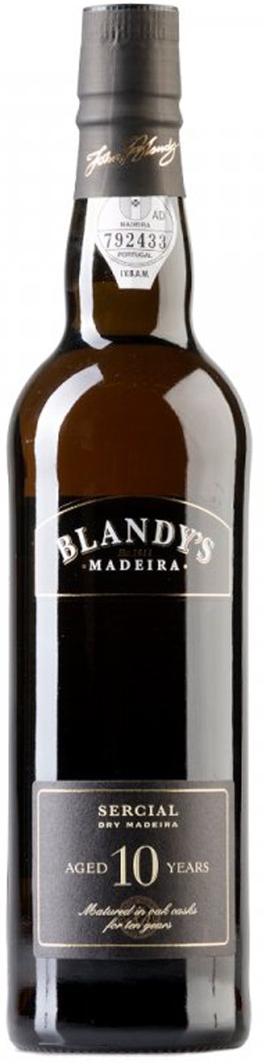 Rótulo Blandy's 10 Years Old Sercial Dry Madeira