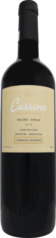 Rótulo Cassone Edición Especial Reserva Malbec-Syrah