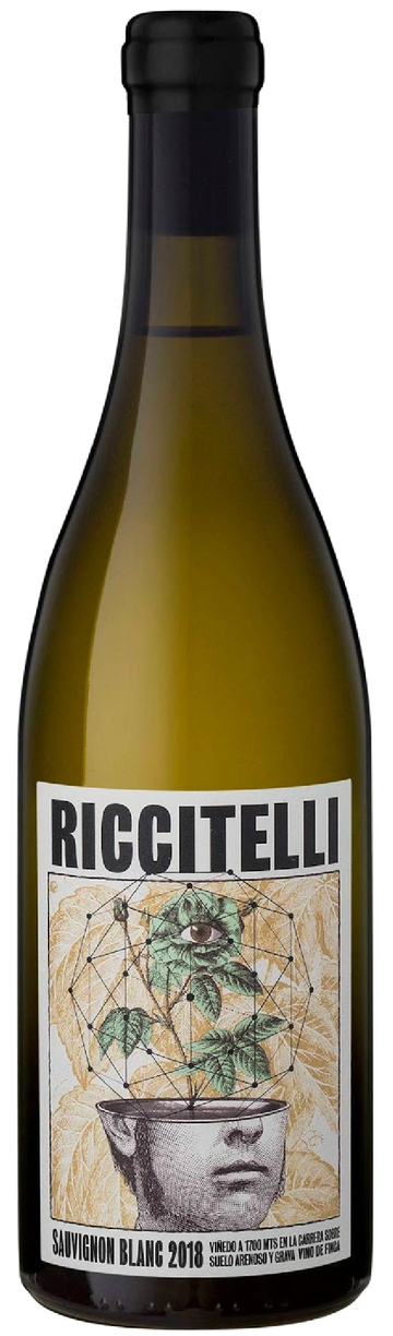 Rótulo Riccitelli Vino de Finca de la Carrera Sauvignon Blanc